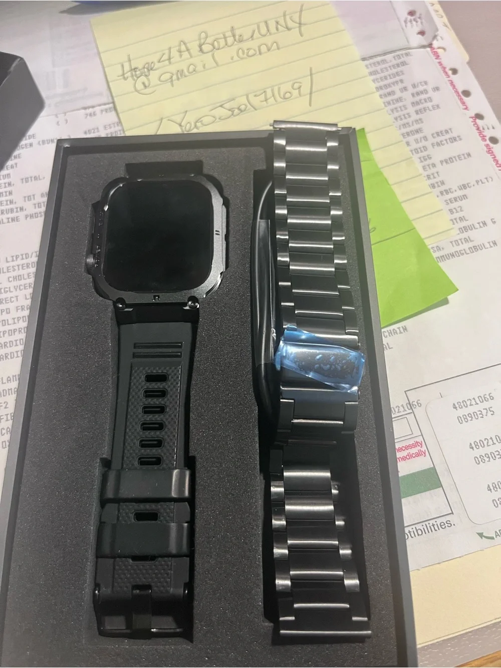 Luxium smartwatch lightly use complete set extra metal bracelet